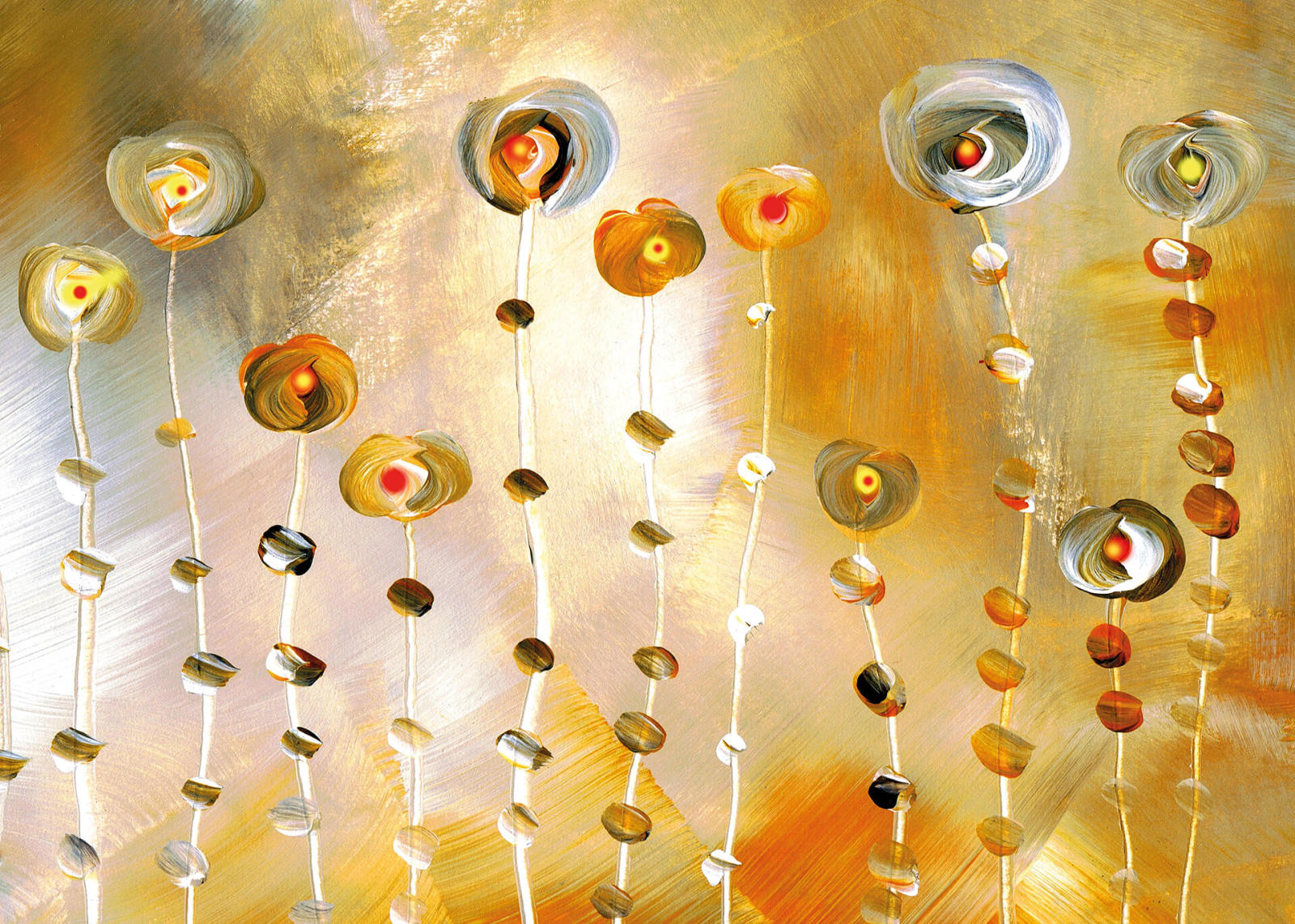 Leinwandbild GOLDENE AUGEN - beige-orange - 70x50 cm