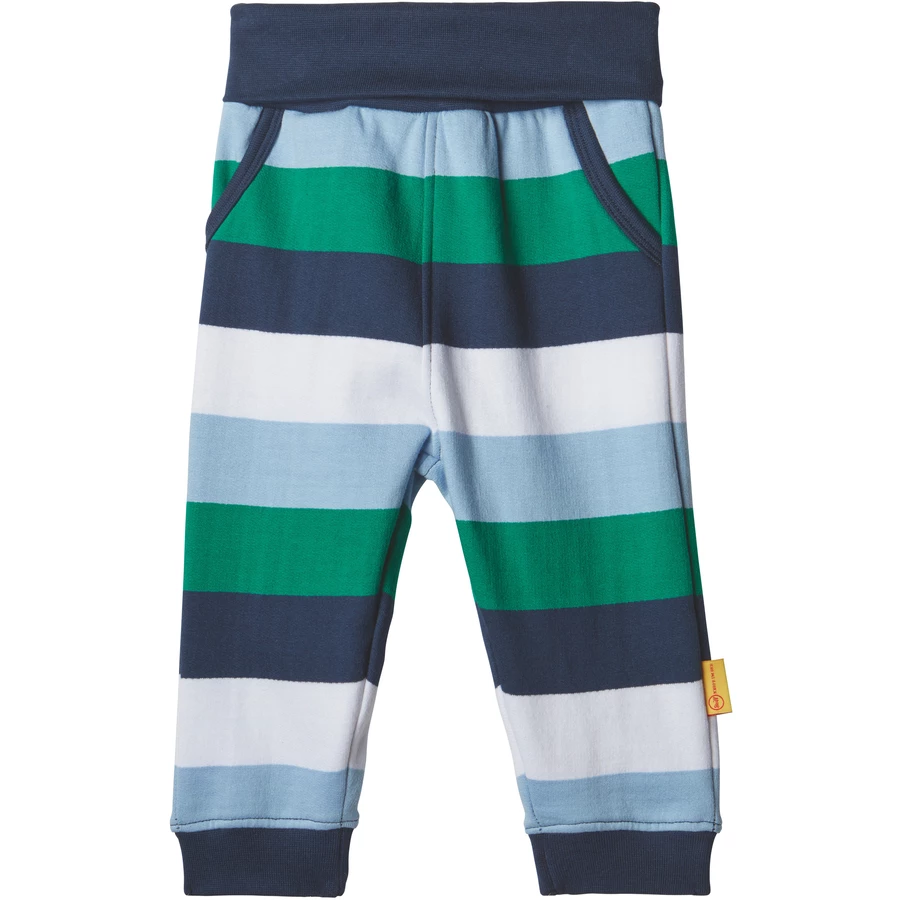 Steiff Boys Jogginghose, black iris gestreift
