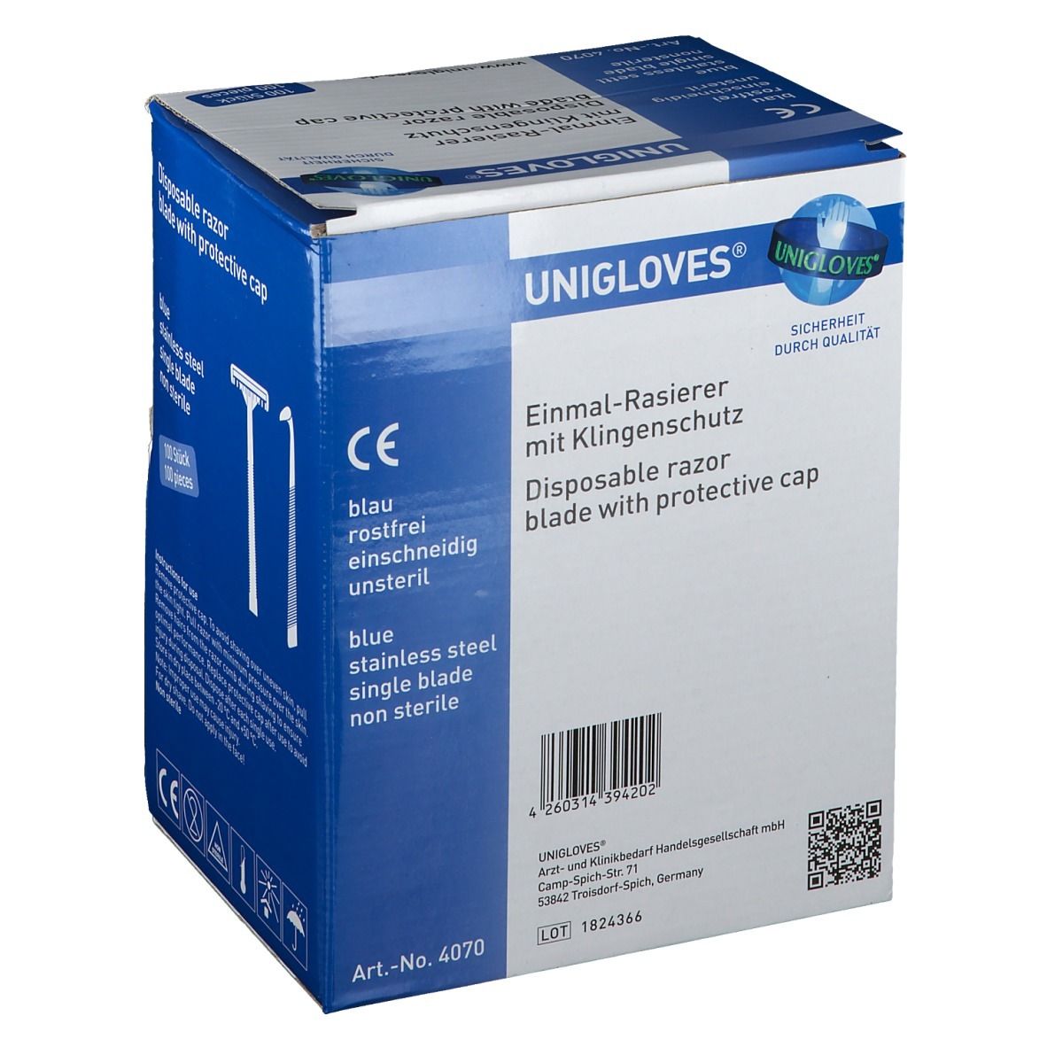Einmalrasierer blau