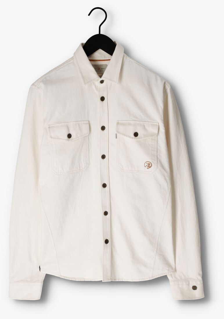 CAST IRON gebroken wit cast iron overshirt long sleeve shirt slub twill overshirt regular fit