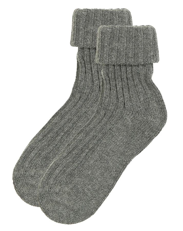 Socken UNI CHIC mit Wolle 2er-Pack in grau