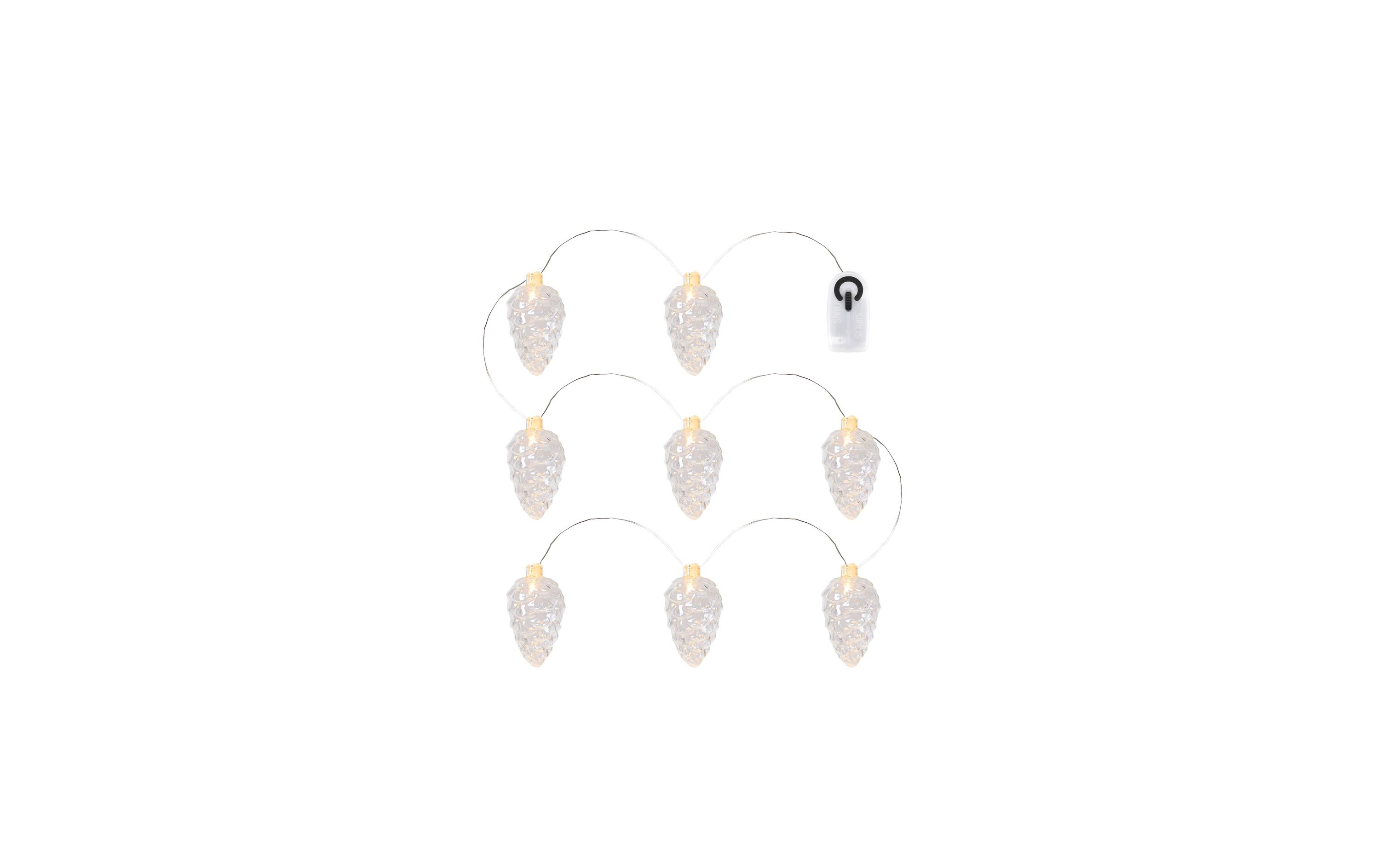 LED-Lichterkette Celina, 8 LEDs, 1.9 m, TransparentLED Lichterkette in Tannenzapfenform