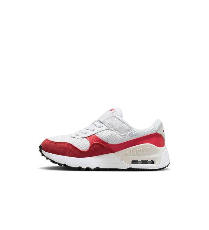 NIKE AIR MAX SYSTM LITTLE KIDS SH WHITE-WHITE-UNIVERSITY-RED-PHO