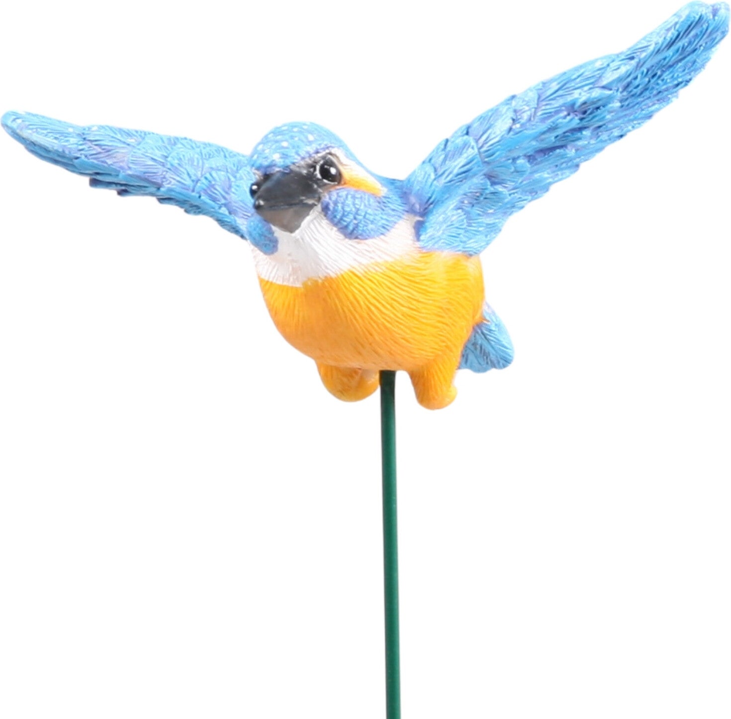 Farmwood Animals tuinsteker ijsvogel vliegend blauw / geel 9 x 11 x 14 cm