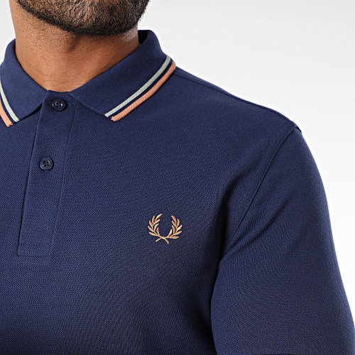 Polo Manches Courtes Twin Tipped M3600 Bleu Marine