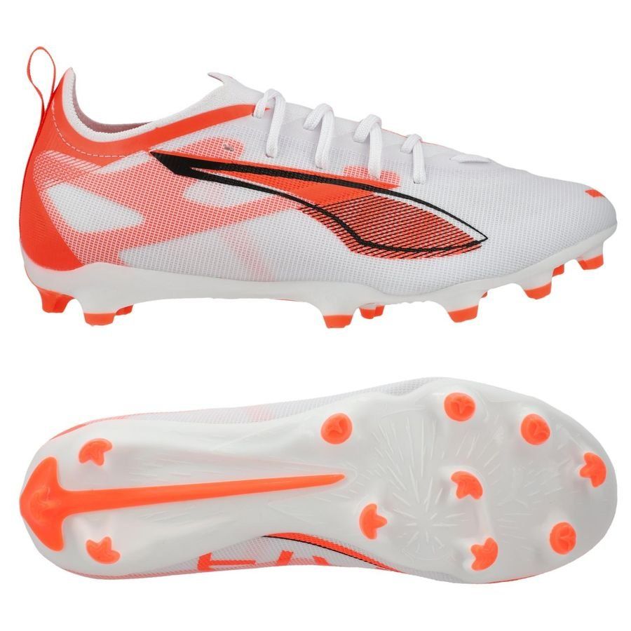 PUMA Ultra 5 Pro FG/AG Unlimited - Blanc/Noir/Glowing Red Enfant