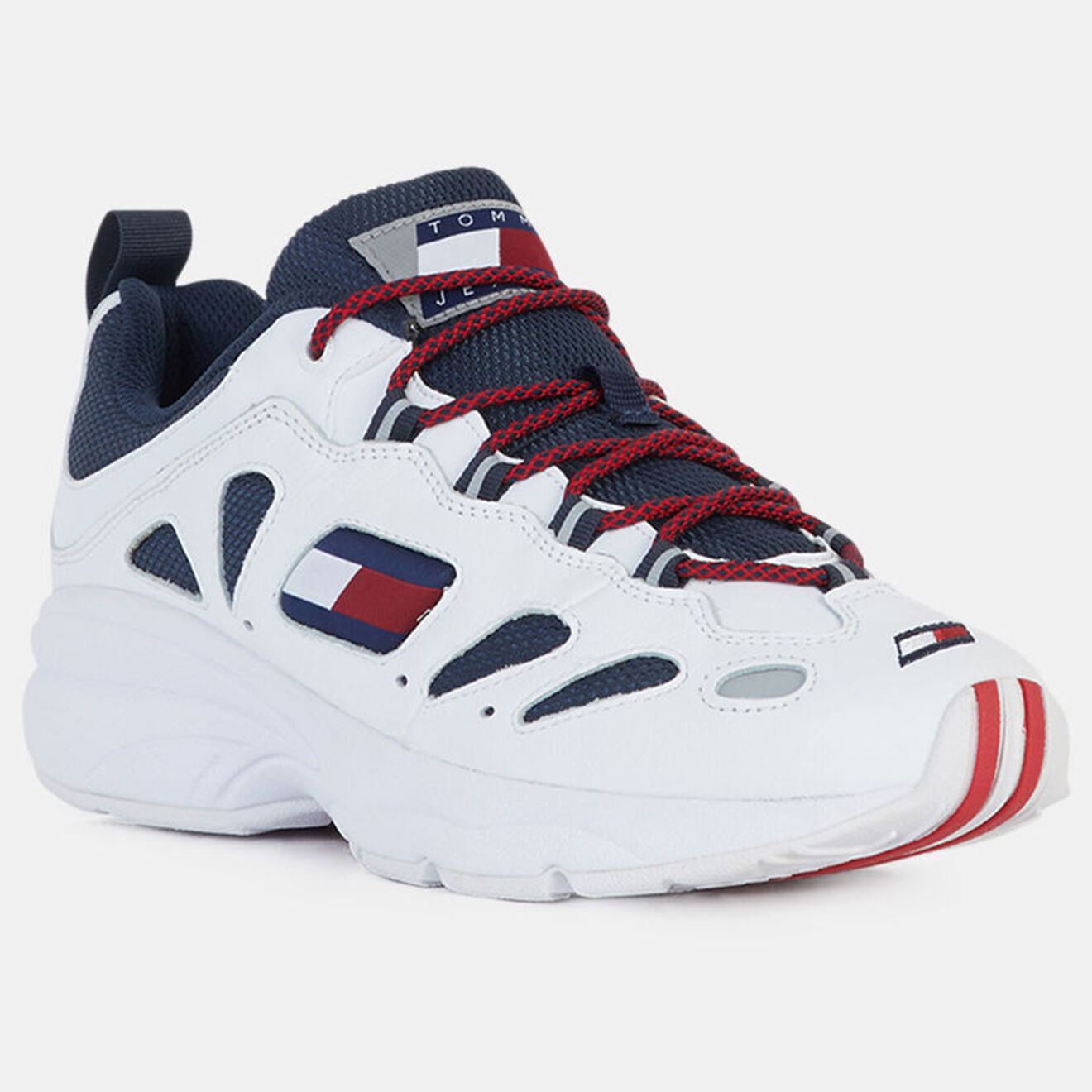 Tommy Hilfiger Baskets en Cuir & Mesh Heritage Retro blanc/bleu marine