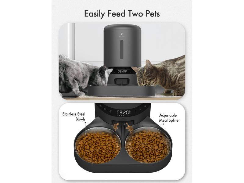Petlibro Futterautomat Granary Dual Feeder 5 l, Schwarz Automatische Futterstation