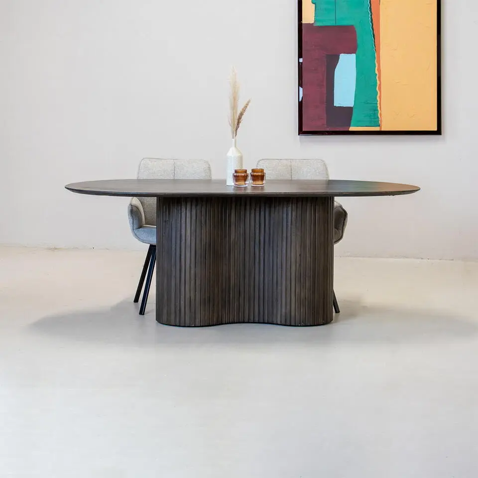 Eettafel Ovaal 200cm - Bruin - Hout - Eettafel Ava