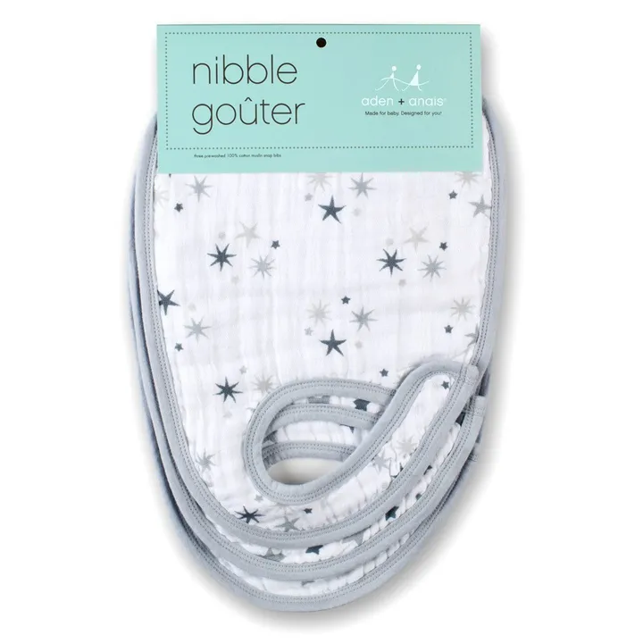 aden + anais Bavoirs - Etoiles grises - Pack de 3 | Gris