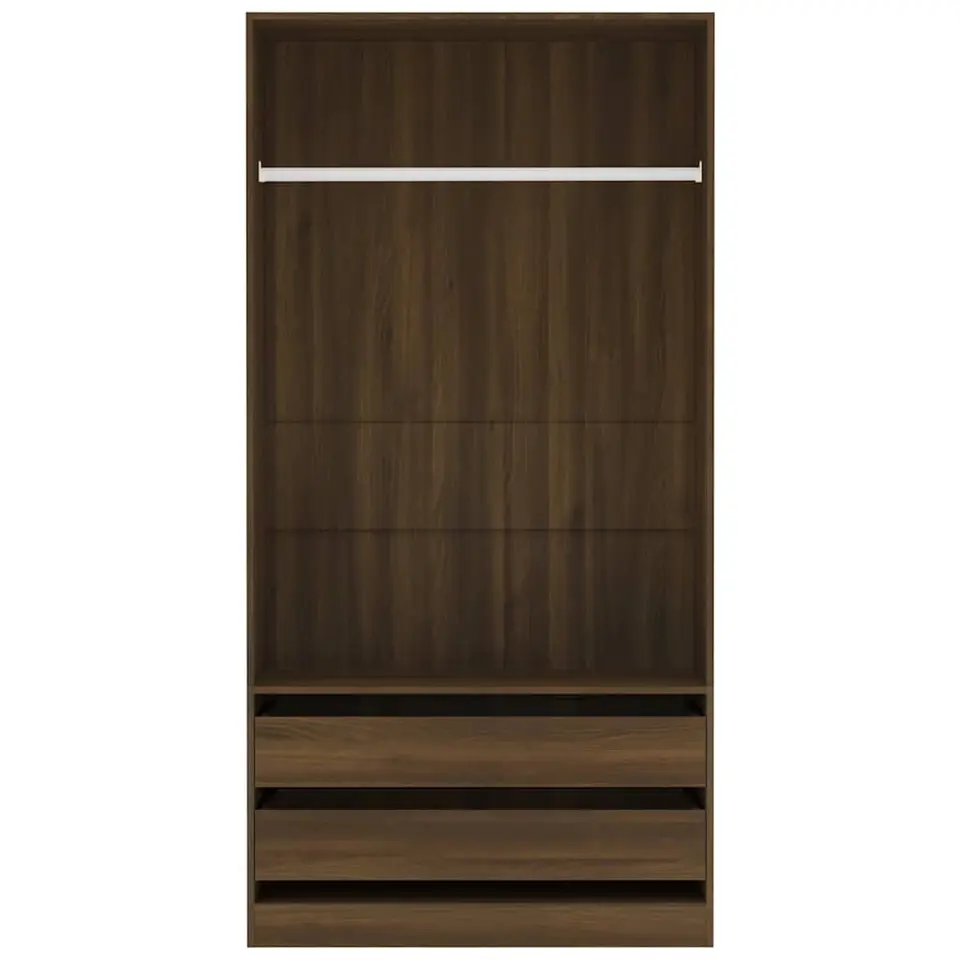 vidaXL - Kledingkast - Bruin - Bewerkt hout - 100 x 50 x 200 cm