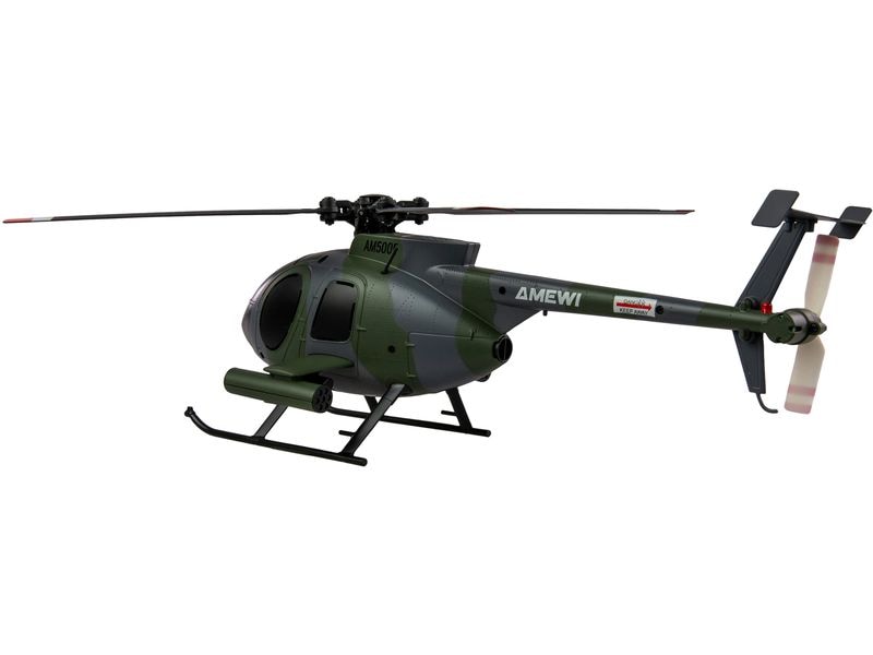 Amewi Helikopter Hughes MD500 Militär 4-Kanal 6G RTF RC Helikopter mit Sechs-Achs-Gyroskop