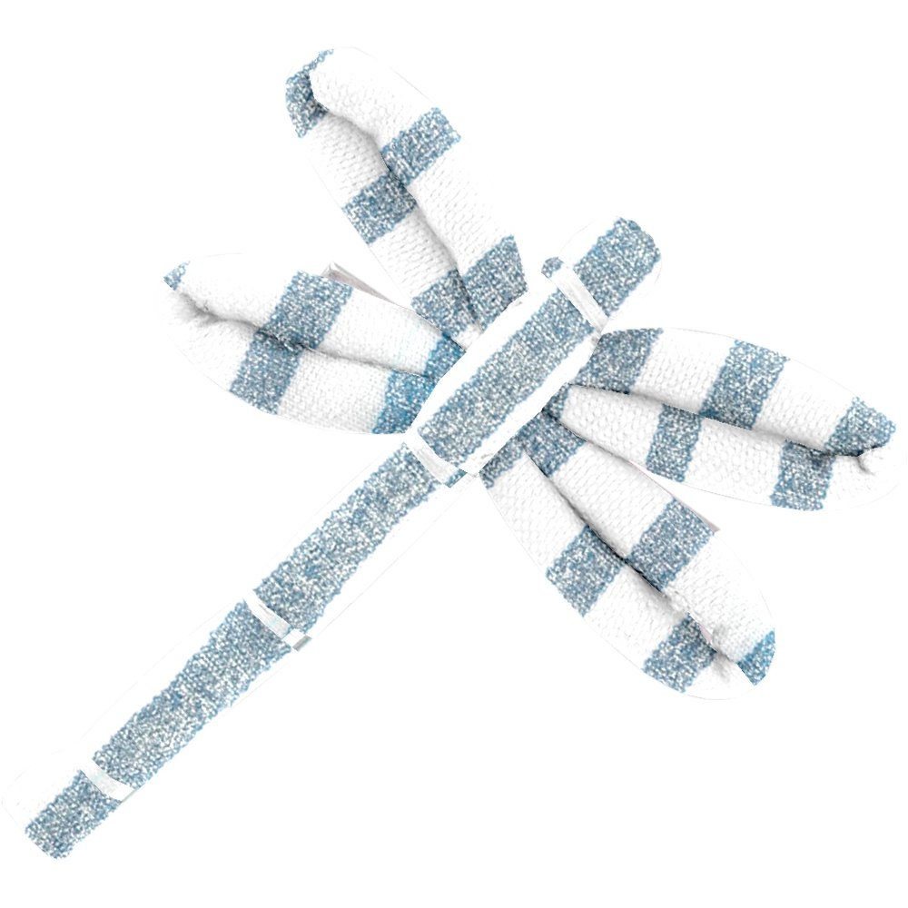 Barrette Libellule Rayé Bleu Blanc