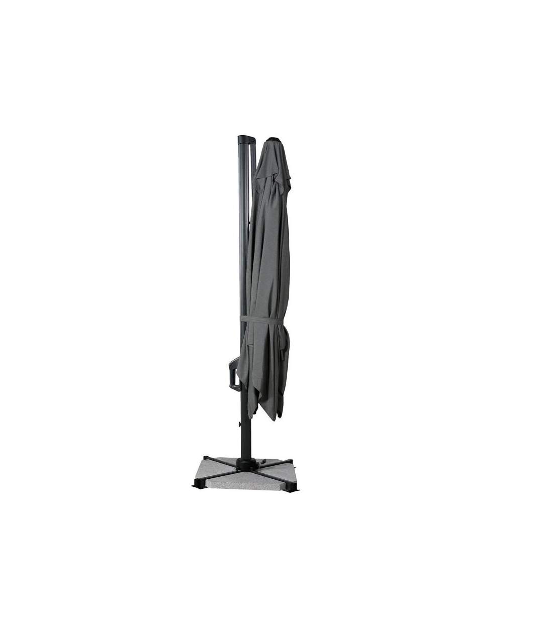 Paris Prix - Parasol Déporté Rotatif grimaud 300cm Gris Foncé