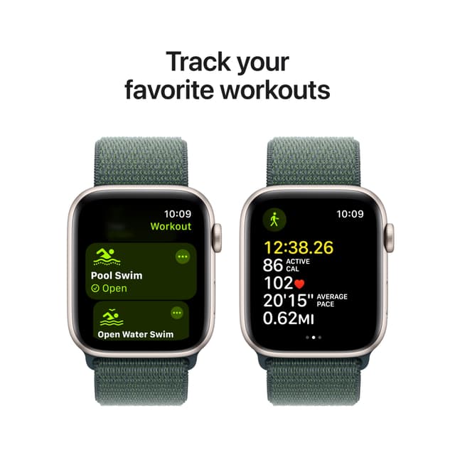 Apple Watch SE 2nd Gen 44mm LTE (Starlight Alu/Lake Green sport loop)