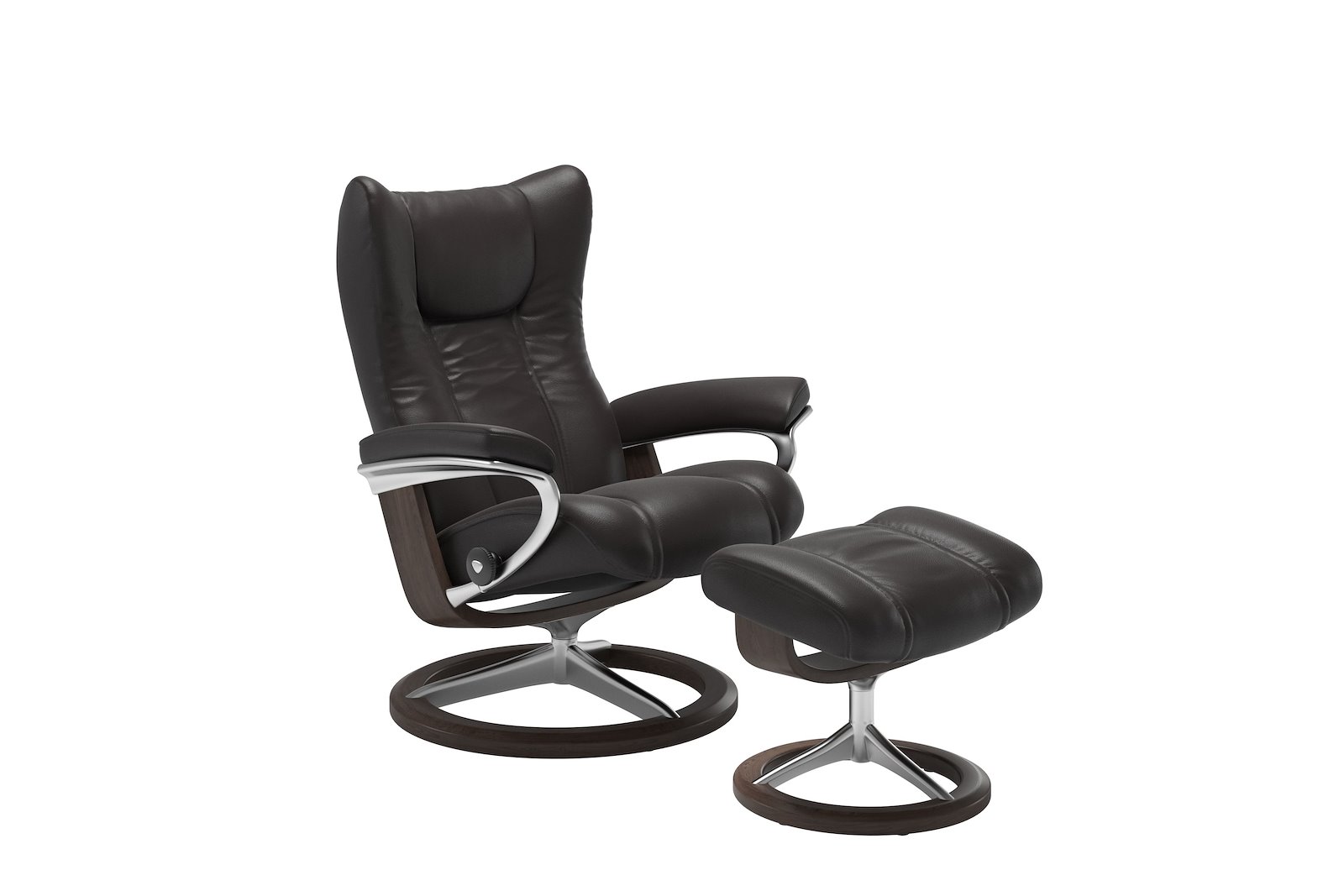 Wing lenestol m/krakk Hud Noblesse Dark Brown -  Signature Chrome  - Wengebeiset