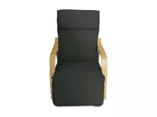 Fauteuil relax à bascule avec repose-pieds réglable mod. ZEN NOIR NATUREL par Yelloo