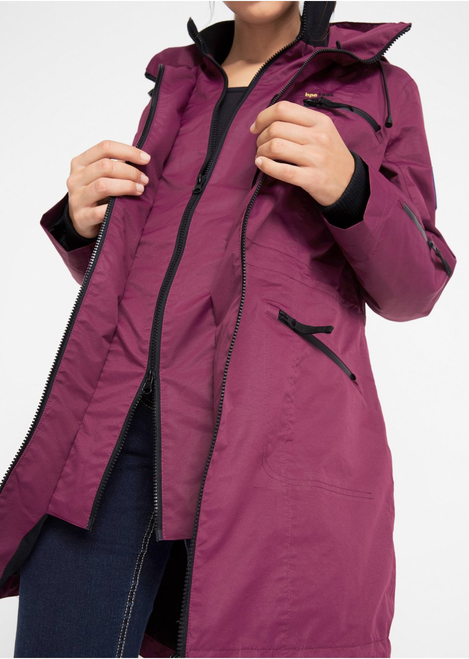 Parka outdoor fonctionnelle 2 en 1 à capuche, imperméable