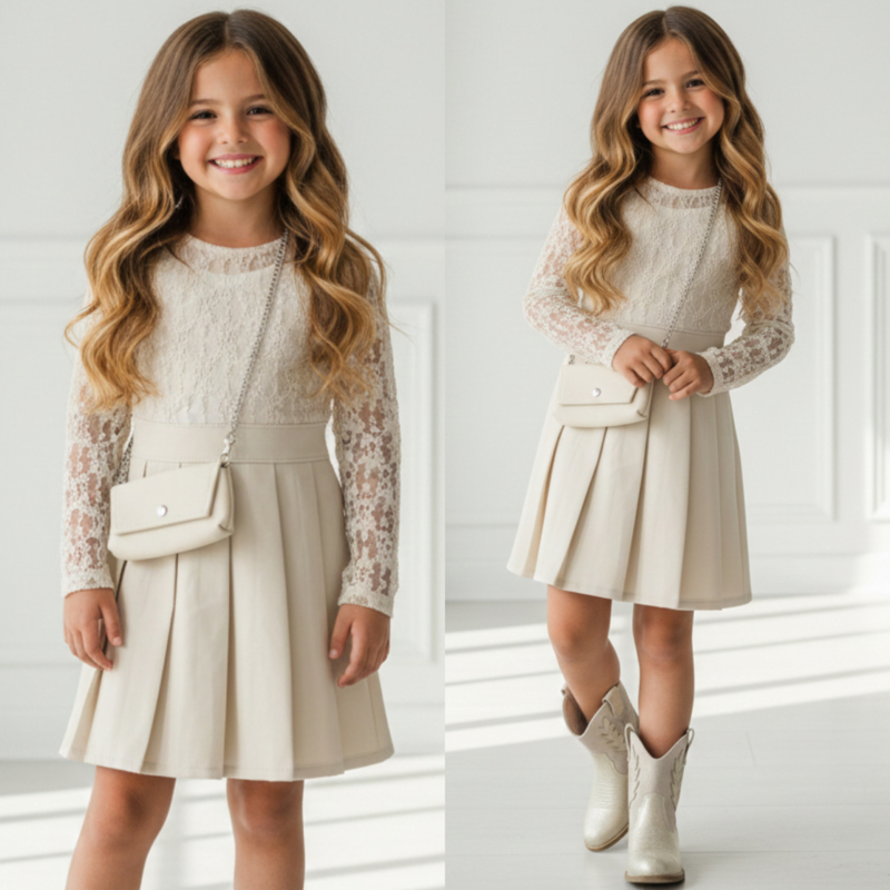 Lace Princess Dress -  beige - Verzenddatum 27 Feb