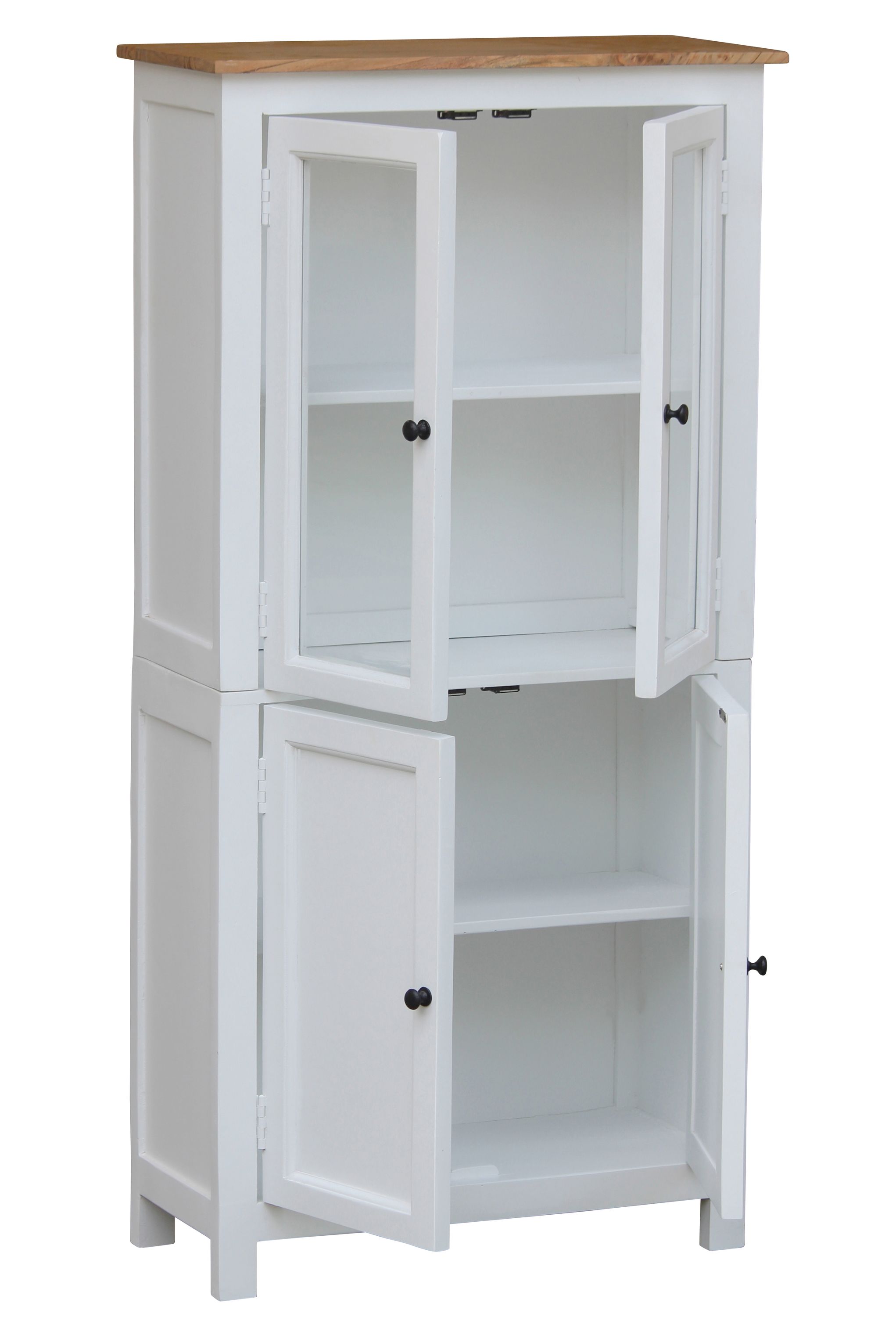 Schrank Vitrine Holz KATHRINE 75 x 150 cm