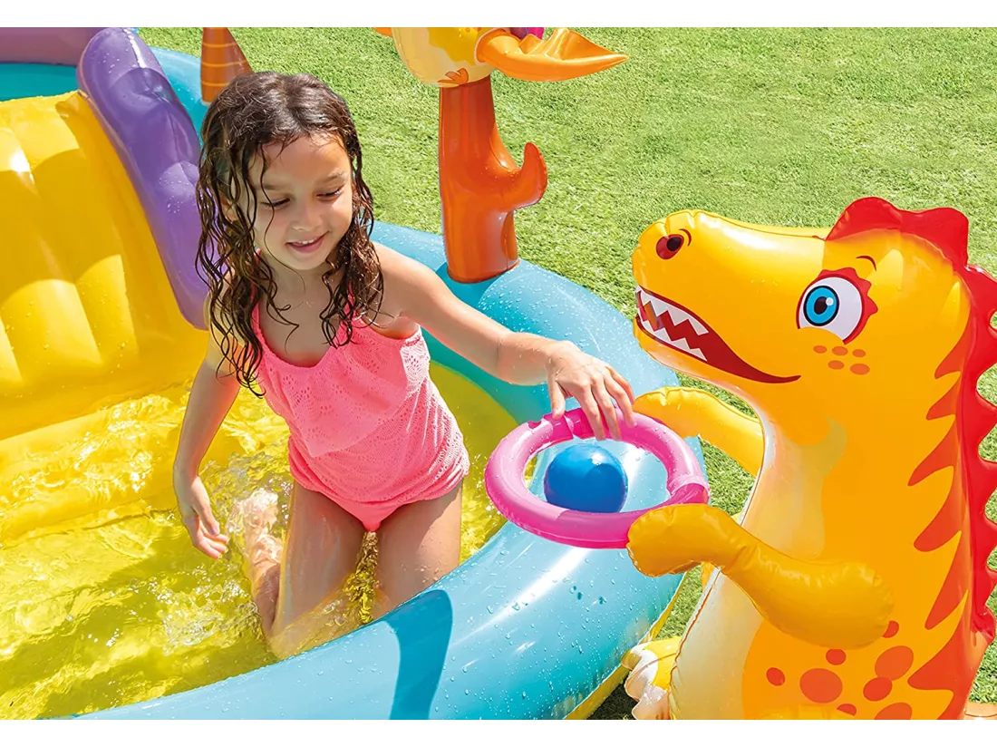 Aire de jeu aquatique gonflable Dinoland 333 x 229 x 112 Intex