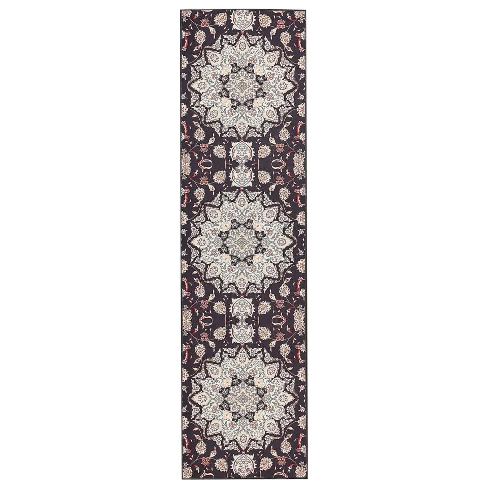 ARITAS - Loper tapijt - Zwart/Beige - 80 x 300 cm - Polyester