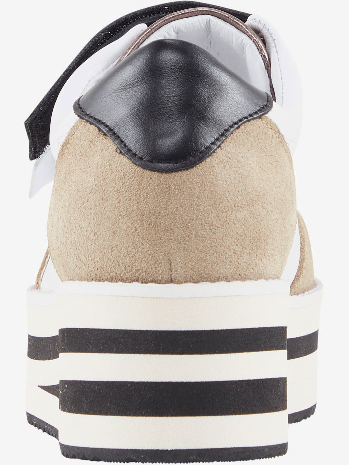 Baskets cuir nappa vachette et matière synthétique