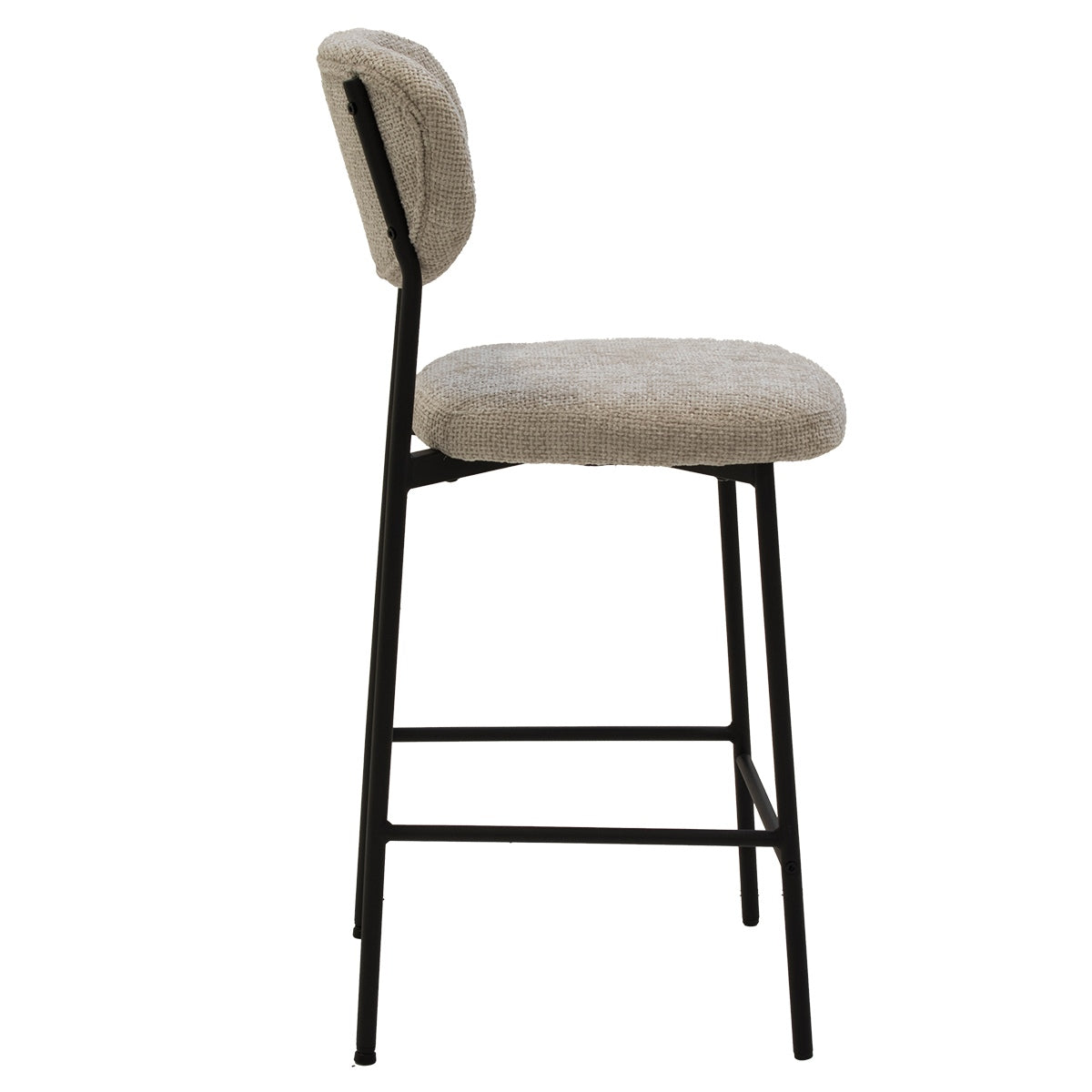 Giga Meubel - Barstoel Beige Stof - 44x50x97cm - VajÃ¨n - Set van 2