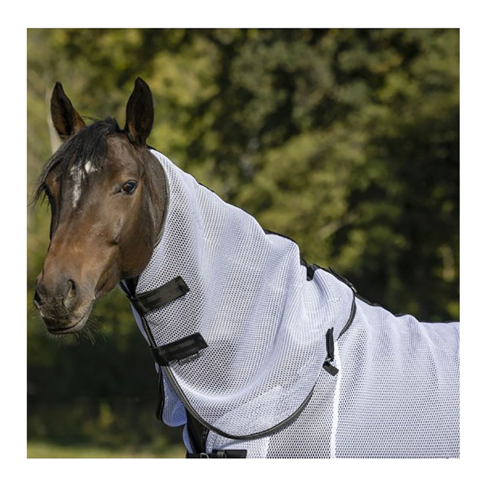 Equitheme 3D MESH - Couvre-cou anti-mouches blanc
