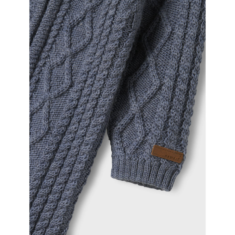 Køb Name It Folkstone Gray Nbmwrilla Uld Ls Strik Dragt