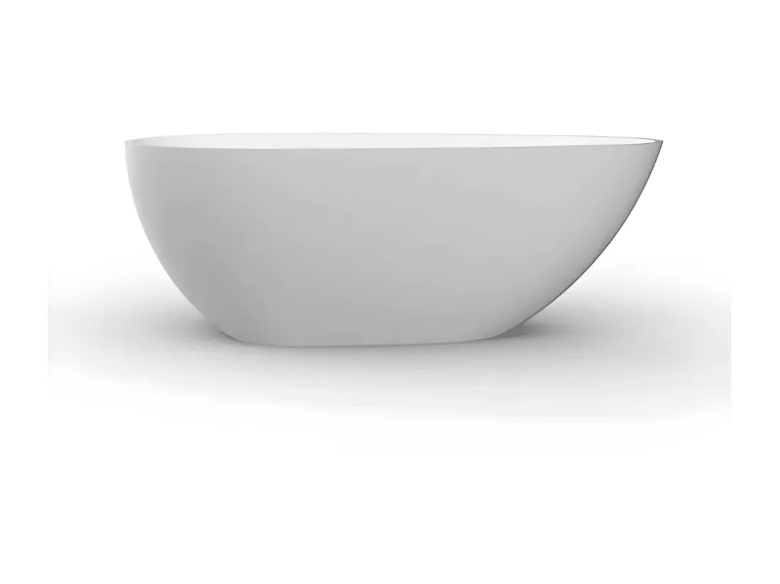 Baignoire îlot design en solid surface ovale HELSINKI 170 cm