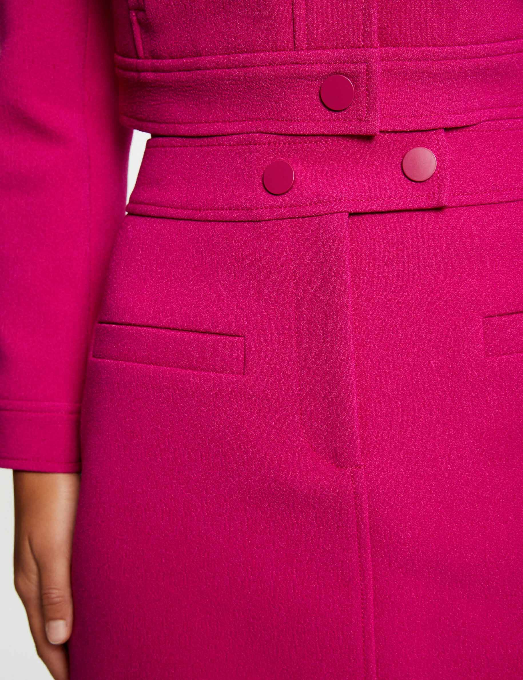 Jupe trapèze taille haute framboise femme - framboise
