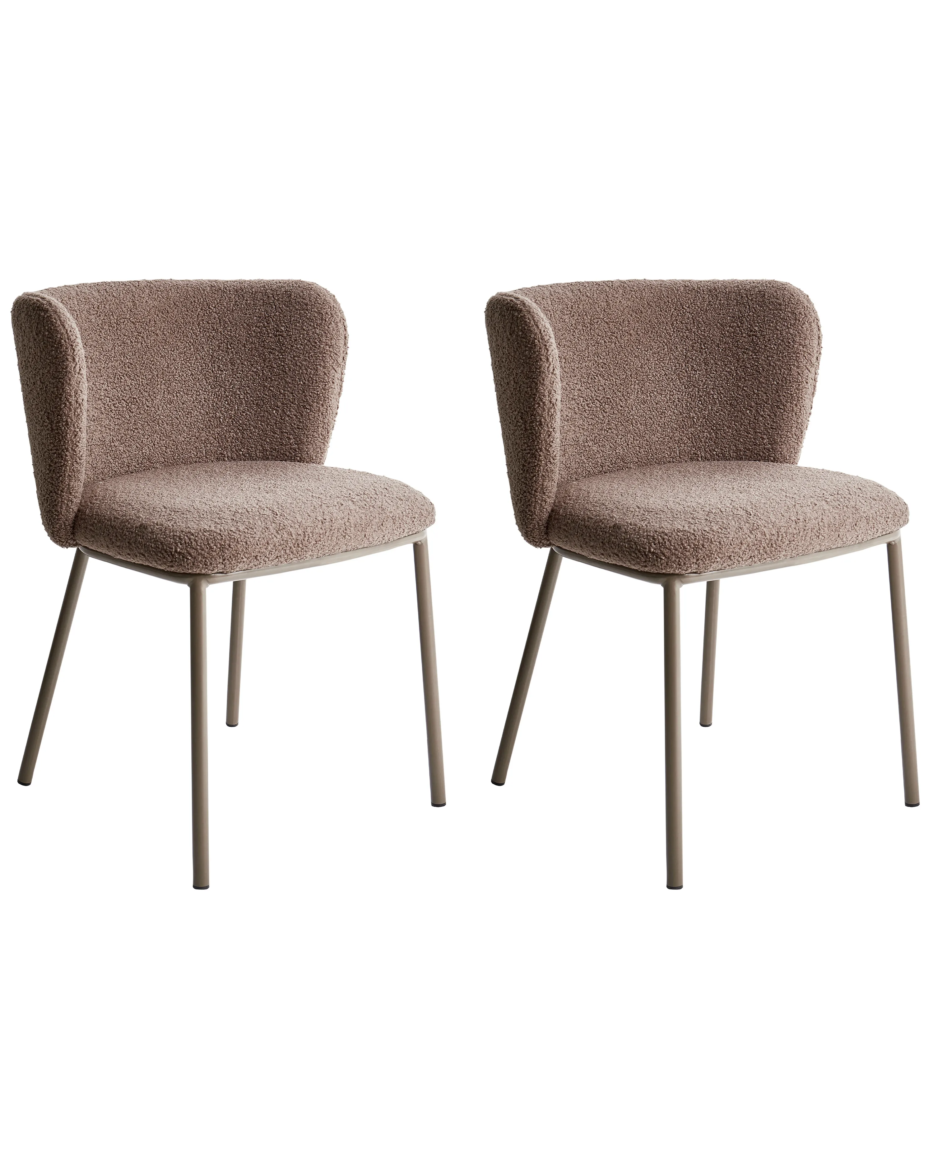 Set van 2 eetkamerstoelen MINA II Bouclé Lichtbruin