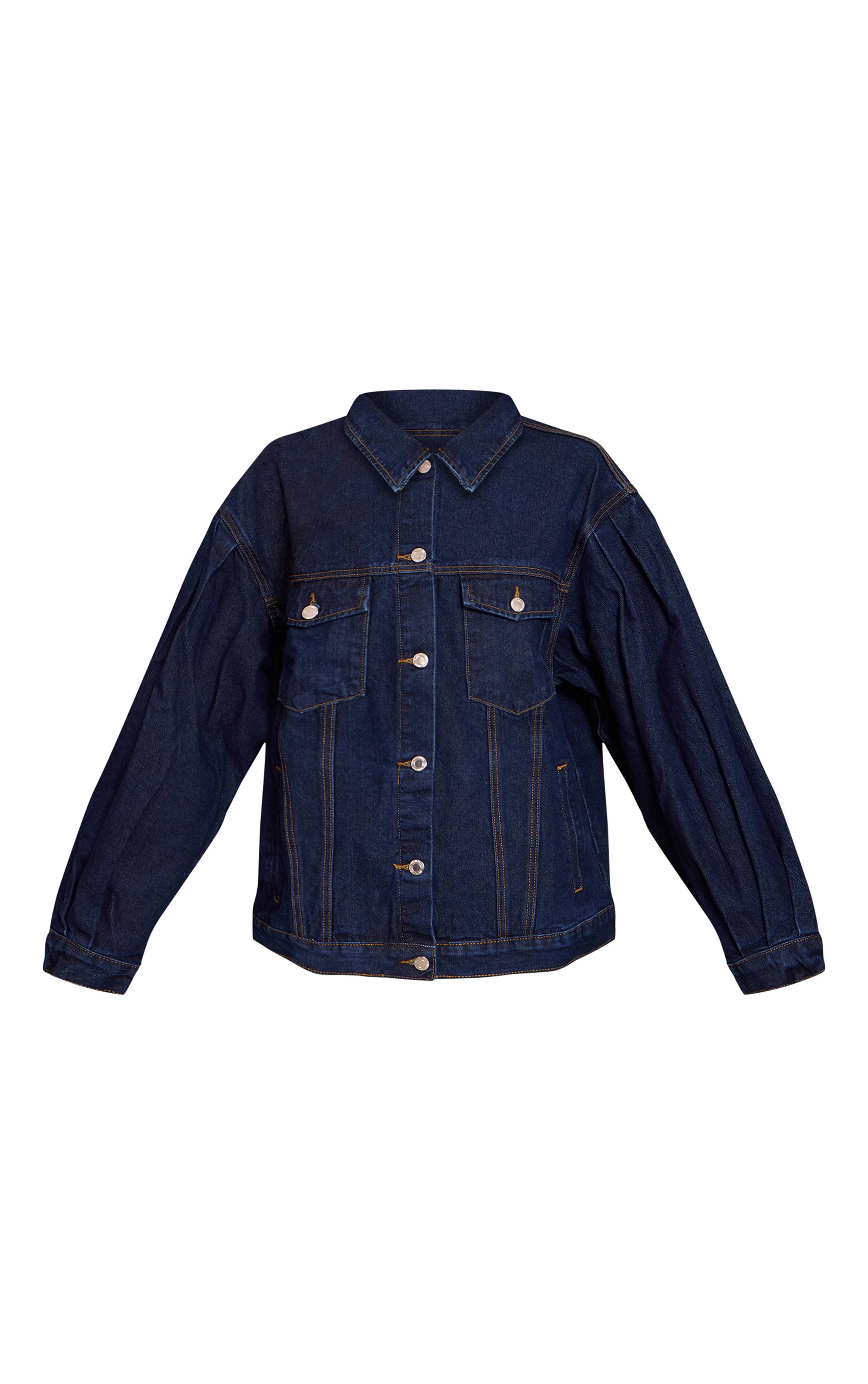 Bleu Indigo Veste En Denim Oversize À Manches Cocon