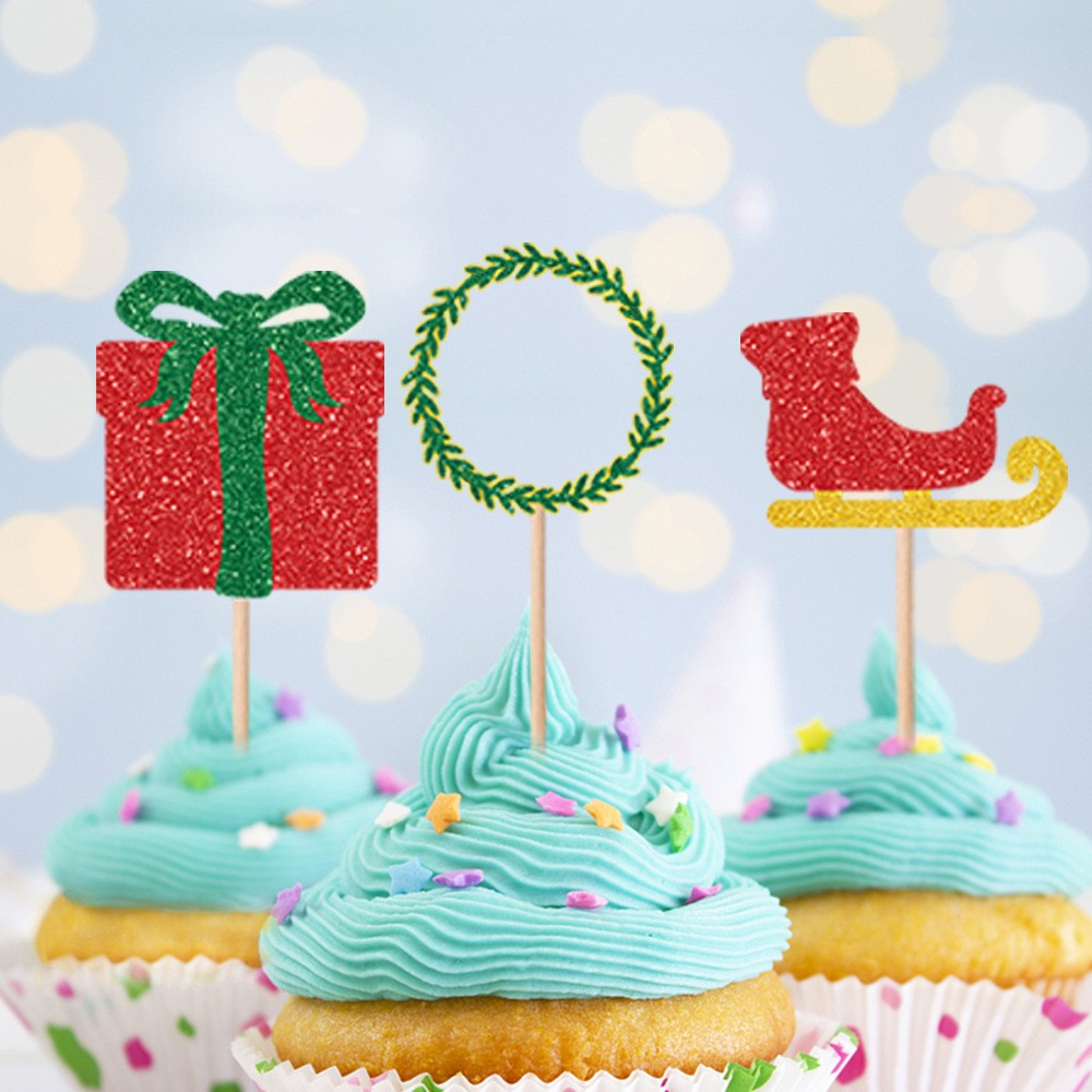 (14-tlg. Set) Kuchenstecker Tortenstecker Topper Dekoration für Torten / Kuchen - Weihnachten