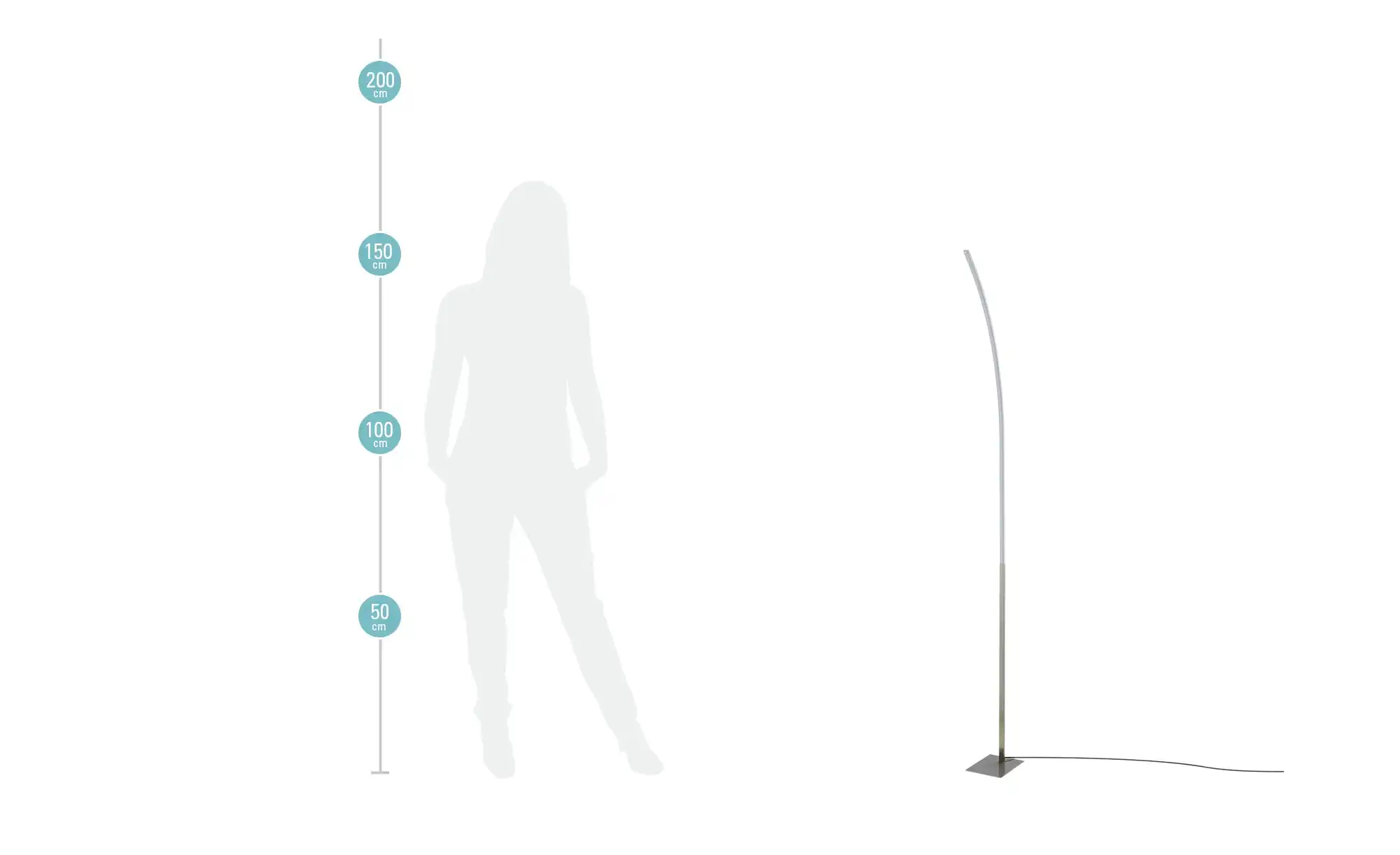 KHG LED-Stehleuchte, 1-flammig, alufarben