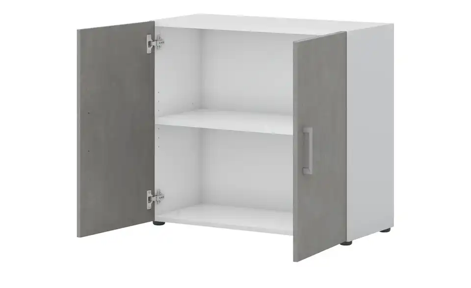 Aktenschrank Kasai 2 Türen 72 cm Weiß, Grau