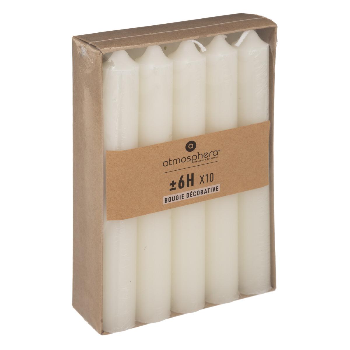 BOUGIE BATON HUGO IVOIRE H.16CM X10 PIECES