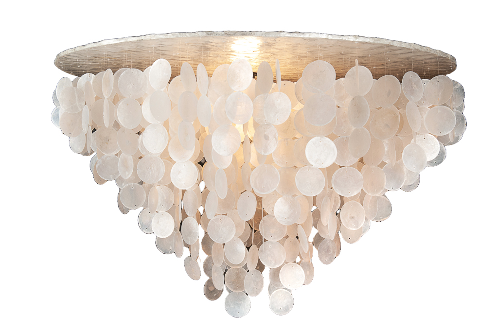 Capiz schelpen hanglamp 80x50 wit