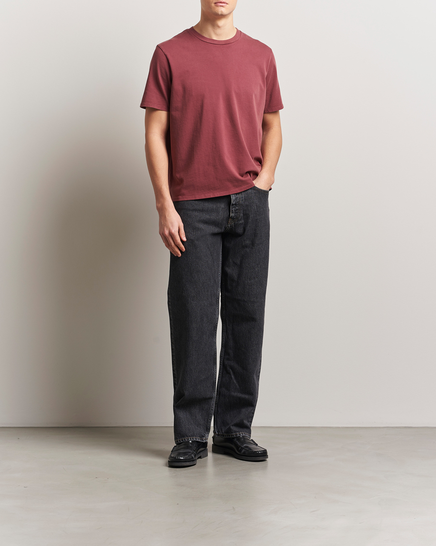 Jeanerica Delon Crew Neck T-Shirt Washed Burgundy