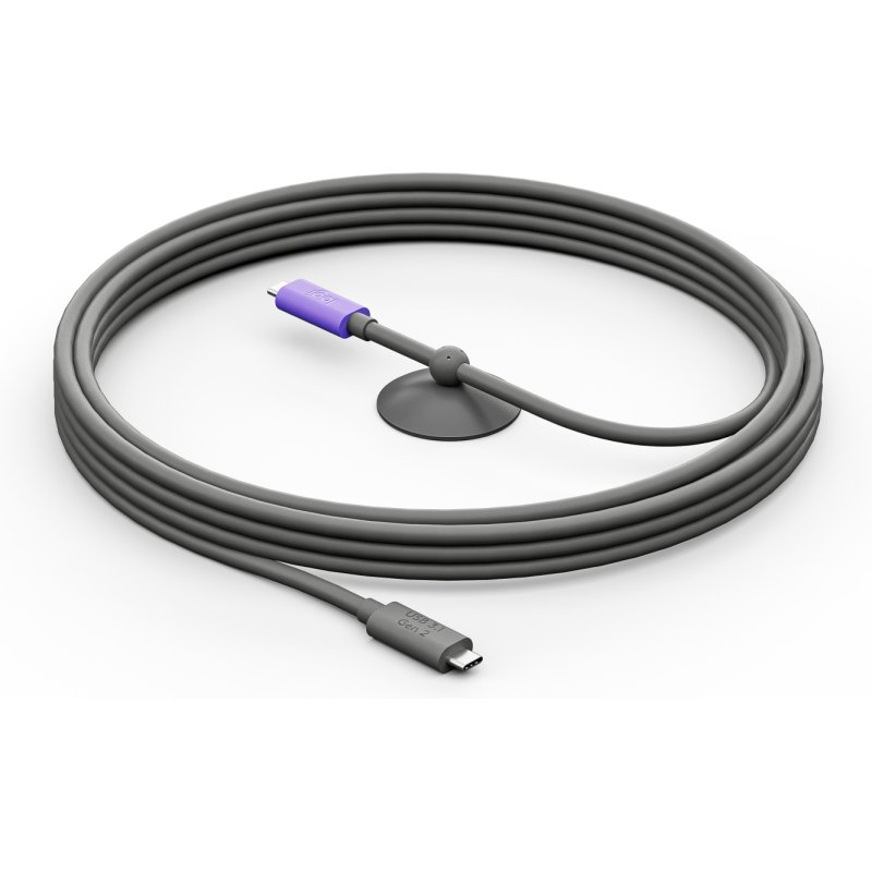 Logitech 952-000195 câble USB USB 3.2 Gen 2 (3.1 Gen 2) 5 m USB C Graphite, Violet