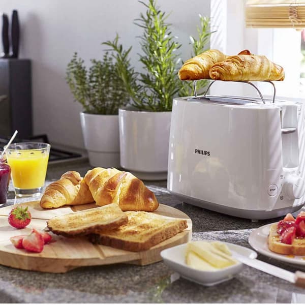 Philips Brødrister HD2581, hvit, 2 skiver (HD2581/00)