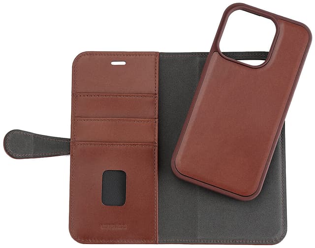 Buffalo iPhone 15 Pro 2in1 Leather MagSeries pungetui (brun)