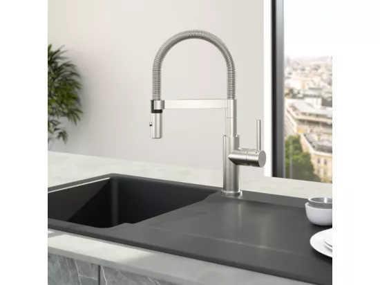 Robinet cuisine VILLEROY ET BOCH Steel expert compact acier massif