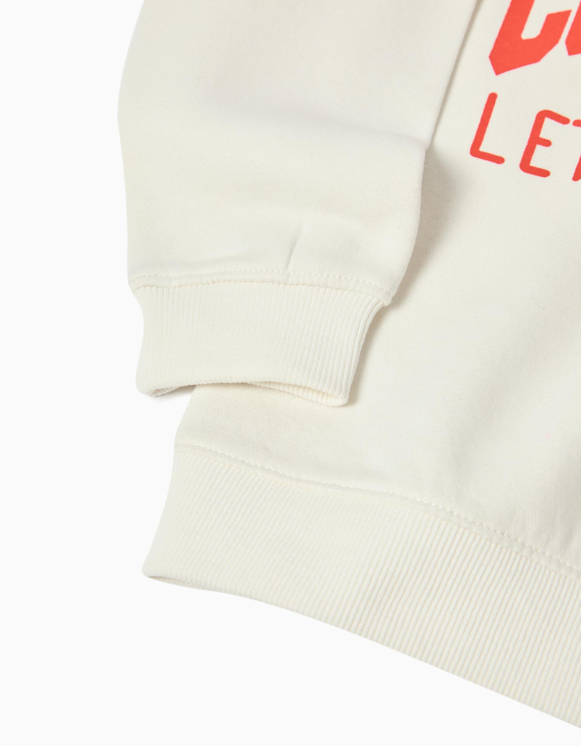 Sweatshirt de Felpa, Menino, Branco