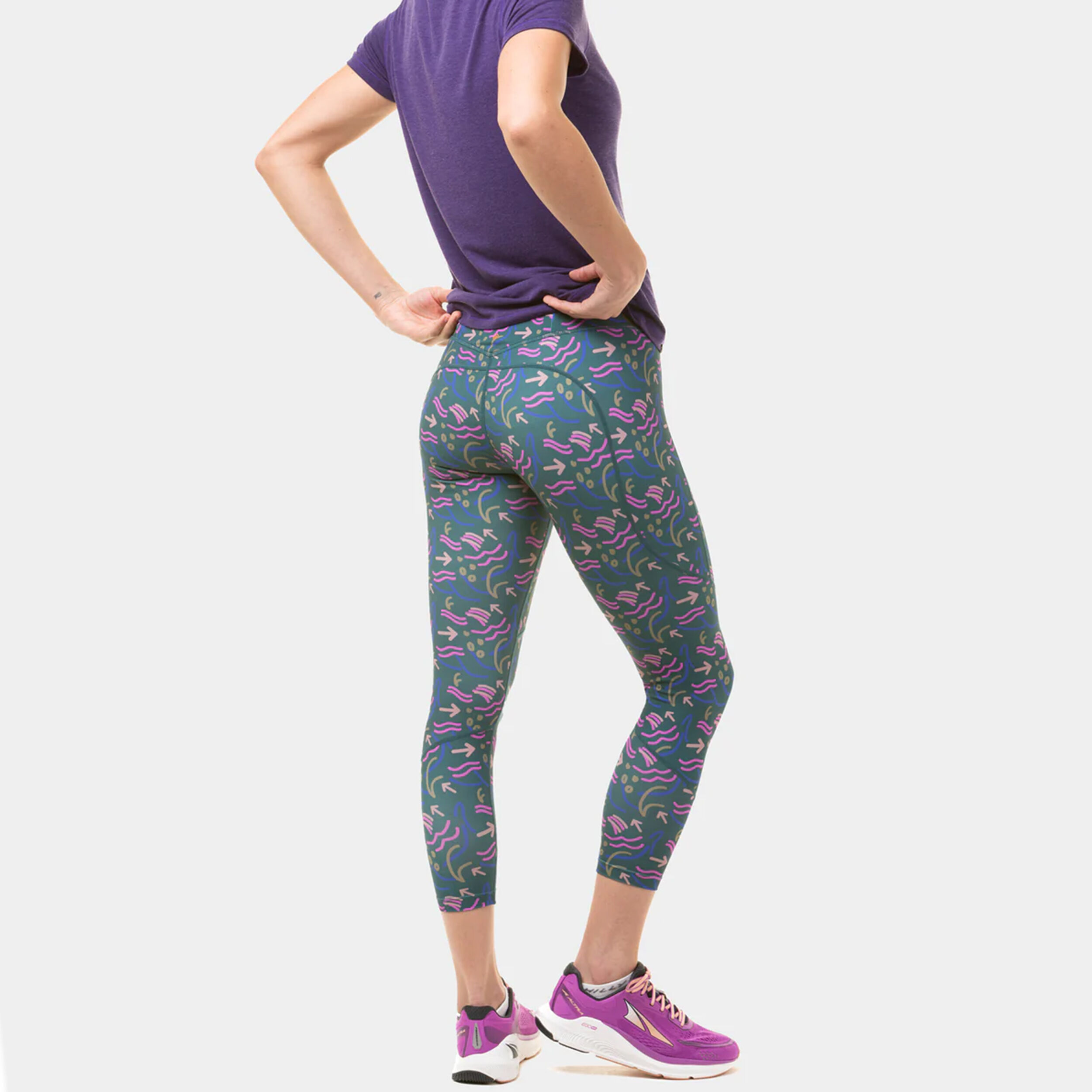 Ronhill Tech Crop Collant De Course Femmes - Bleu Petrol, Multicouleur