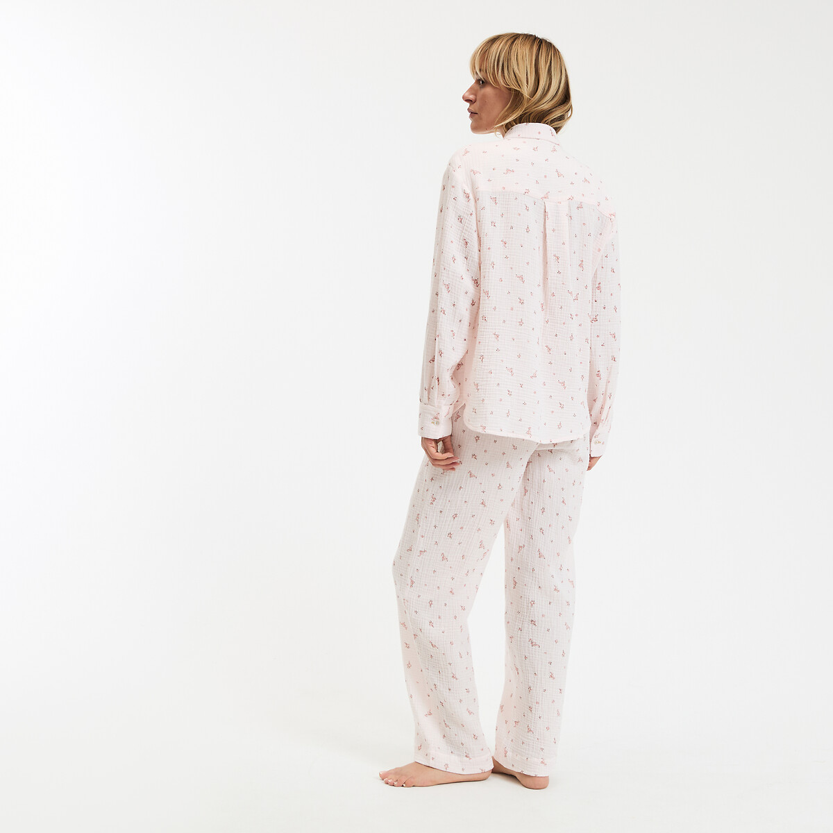 COLEÇÕES LA REDOUTE<br>Pijamas de gaze de algodão estampados