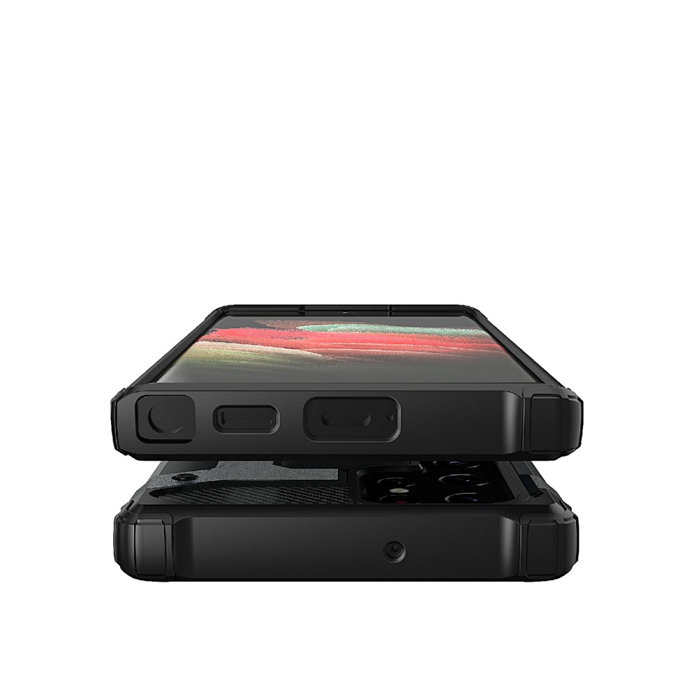 Samsung Galaxy S23 Ultra 5G Outdoor Hybrid Hardcase Hülle - Silber / Schwarz