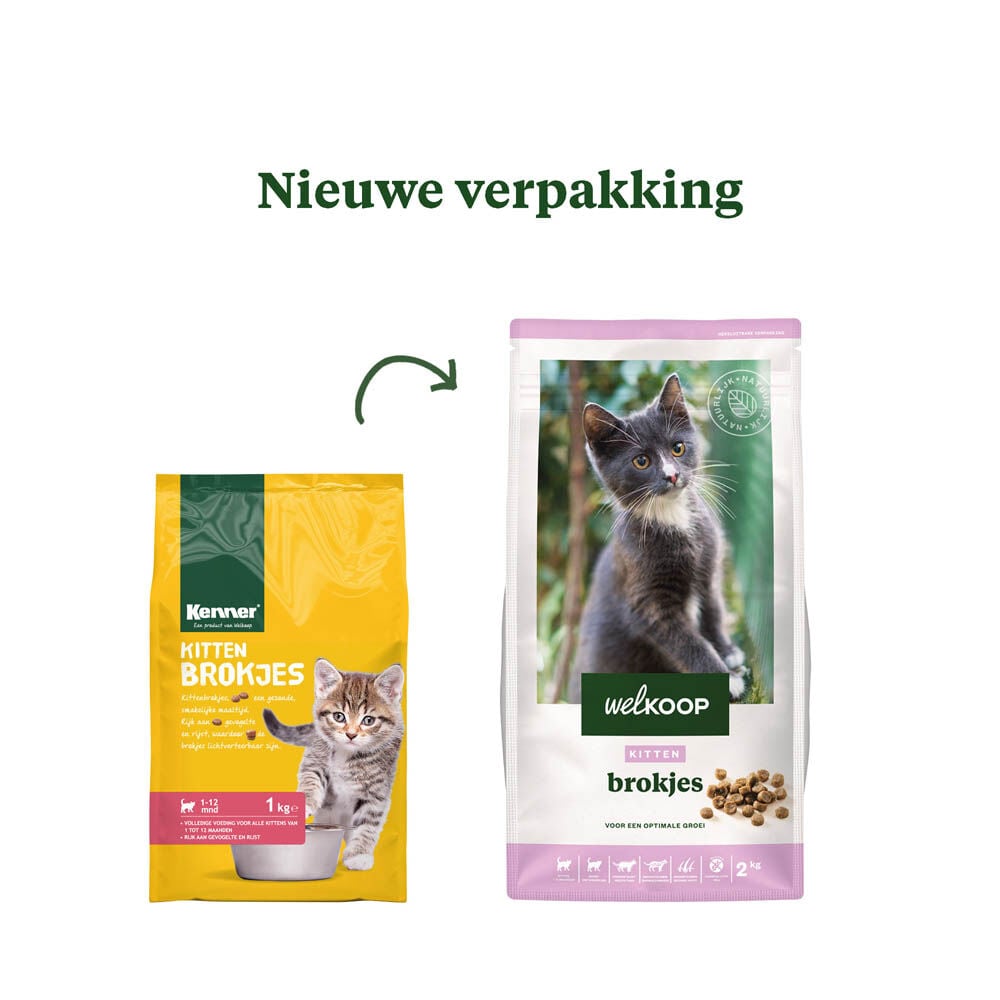 Welkoop Kitten brokjes - Kattenvoer - 2 Kilogram - gevogelte