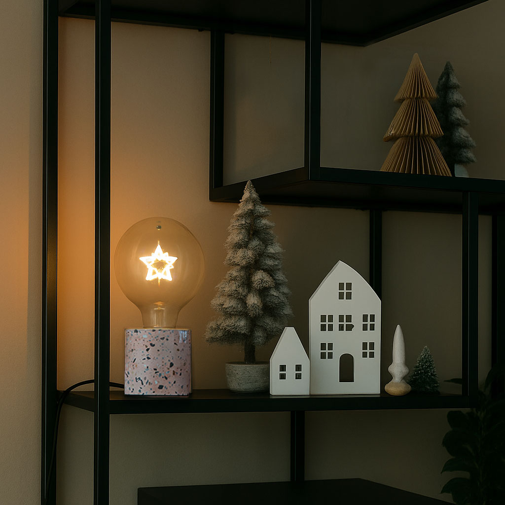LUEDD Kerst E27 LED lamp ster filament G95 helder 1.8W 120 lm 2700K